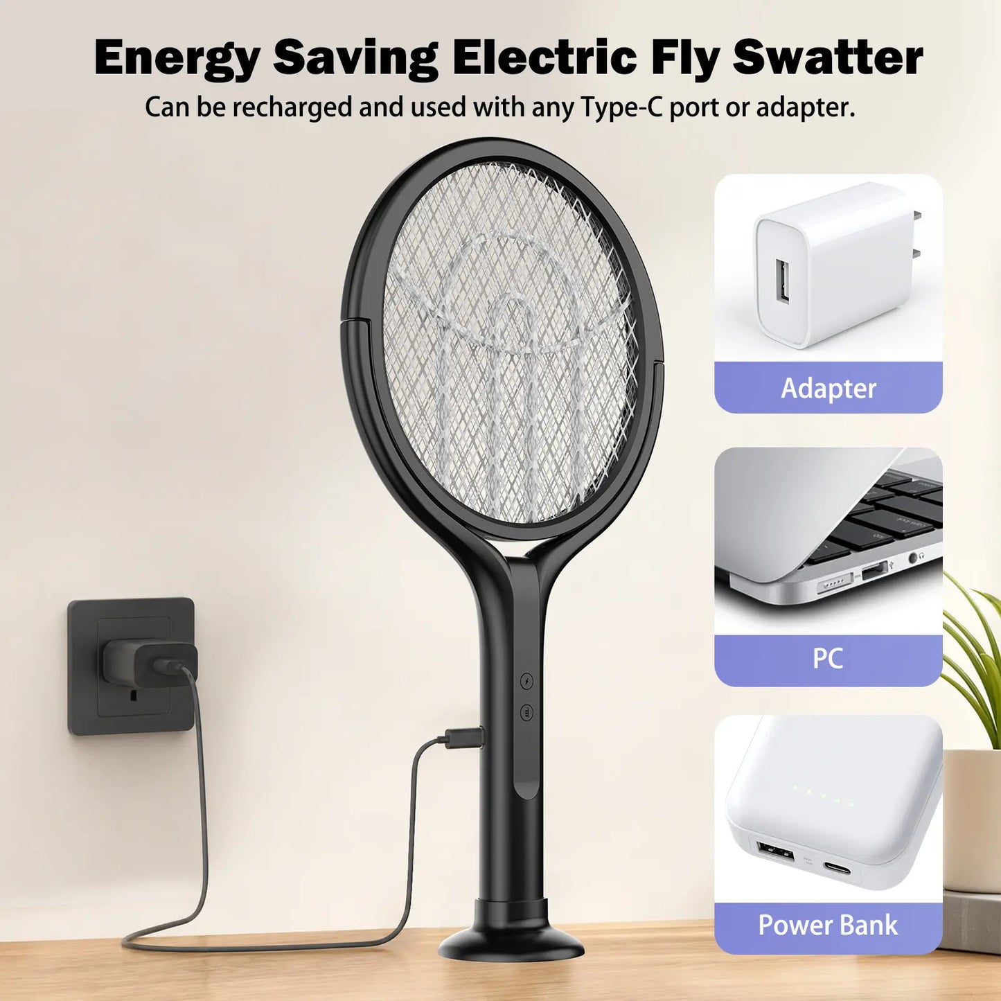Electric Fly Swatter With Extention