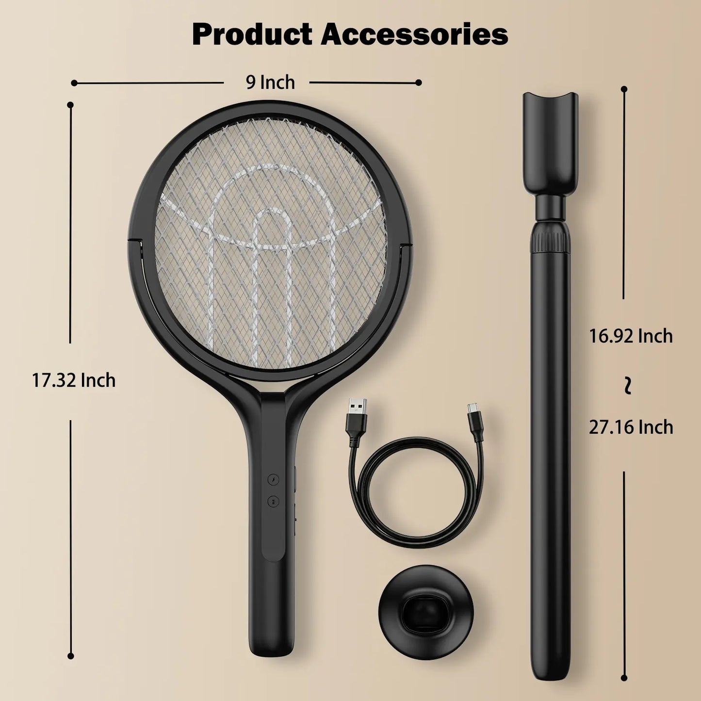 Electric Fly Swatter With Extention