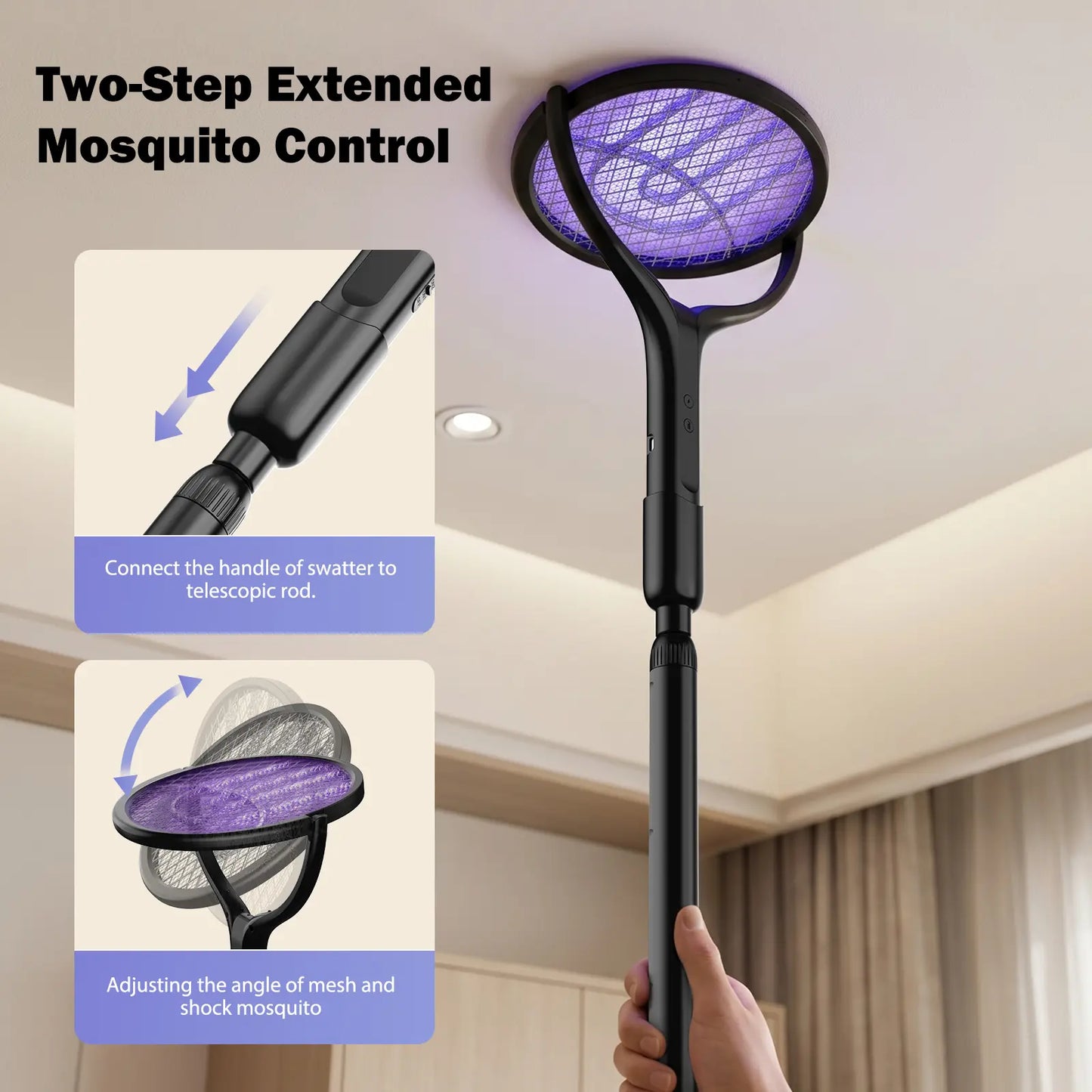 Electric Fly Swatter With Extention